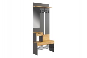 БАСКО Прихожая К4 (графит) в Полевском - polevskoy.ok-mebel.com | фото 2
