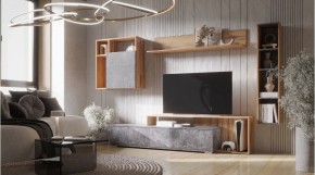 ДАЛЛАС Гостиная (модульная) цемент темный в Полевском - polevskoy.ok-mebel.com | фото