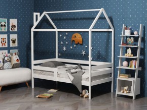 Детская кровать-домик из массива березы Соня-6 (800*1600) Белый/Лак в Полевском - polevskoy.ok-mebel.com | фото