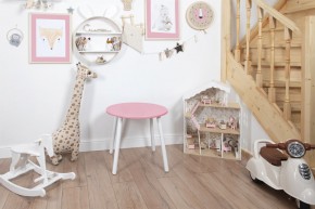 Детский стол круглый Rolti Baby (розовый/белый, массив березы/мдф) в Полевском - polevskoy.ok-mebel.com | фото