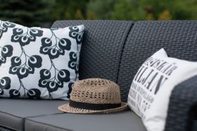 Диван пластиковый Корфу (Corfu love seat) графит в Полевском - polevskoy.ok-mebel.com | фото 6