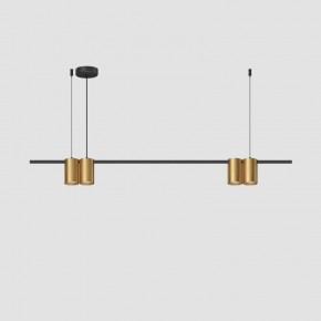 DK4061-BK+SG Подвесной светильник ORBIT, IP20, 4xGU10 LED до 15 Вт, черный + сатинированное золото, алюминий в Полевском - polevskoy.ok-mebel.com | фото 2