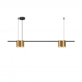 DK4061-BK+SG Подвесной светильник ORBIT, IP20, 4xGU10 LED до 15 Вт, черный + сатинированное золото, алюминий в Полевском - polevskoy.ok-mebel.com | фото 3