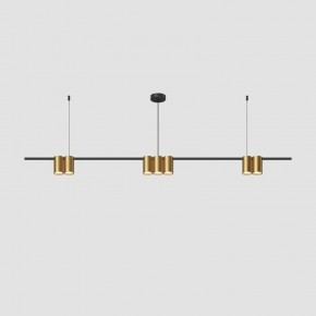 DK4063-BK+SG Подвесной светильник ORBIT, IP20, 7xGU10 LED до 15 Вт, черный + сатинированное золото, алюминий в Полевском - polevskoy.ok-mebel.com | фото