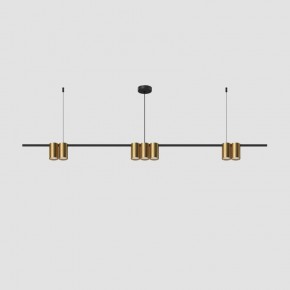 DK4063-BK+SG Подвесной светильник ORBIT, IP20, 7xGU10 LED до 15 Вт, черный + сатинированное золото, алюминий в Полевском - polevskoy.ok-mebel.com | фото 2