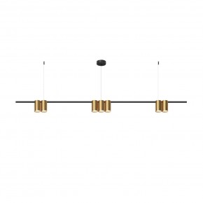 DK4063-BK+SG Подвесной светильник ORBIT, IP20, 7xGU10 LED до 15 Вт, черный + сатинированное золото, алюминий в Полевском - polevskoy.ok-mebel.com | фото 3
