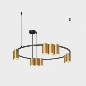 DK4065-BK+SG Подвесной светильник ORBIT , IP20, 10xGU10 LED до 15 Вт, черный + сатинированное золото, алюминий в Полевском - polevskoy.ok-mebel.com | фото