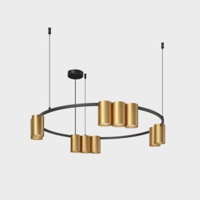 DK4065-BK+SG Подвесной светильник ORBIT , IP20, 10xGU10 LED до 15 Вт, черный + сатинированное золото, алюминий в Полевском - polevskoy.ok-mebel.com | фото 2