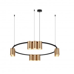 DK4065-BK+SG Подвесной светильник ORBIT , IP20, 10xGU10 LED до 15 Вт, черный + сатинированное золото, алюминий в Полевском - polevskoy.ok-mebel.com | фото 3