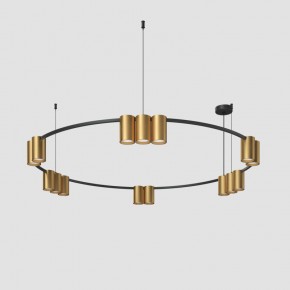 DK4067-BK+SG Подвесной светильник ORBIT, IP20, 15xGU10 LED, до 15 Вт, черный + сатинированное золото, алюминий в Полевском - polevskoy.ok-mebel.com | фото 2