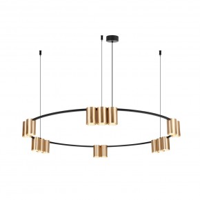 DK4067-BK+SG Подвесной светильник ORBIT, IP20, 15xGU10 LED, до 15 Вт, черный + сатинированное золото, алюминий в Полевском - polevskoy.ok-mebel.com | фото 3