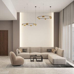 DK4067-BK+SG Подвесной светильник ORBIT, IP20, 15xGU10 LED, до 15 Вт, черный + сатинированное золото, алюминий в Полевском - polevskoy.ok-mebel.com | фото 4