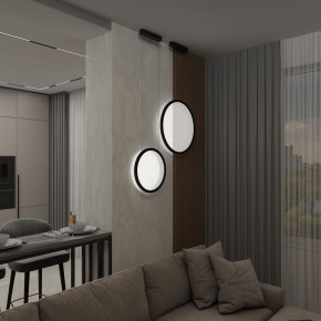 DK6604-BK Подвесной вертикальный светильник Veil со светодиодом H1500 d450 220V 36W 3000-6000K IP20 черный алюминий в Полевском - polevskoy.ok-mebel.com | фото 9