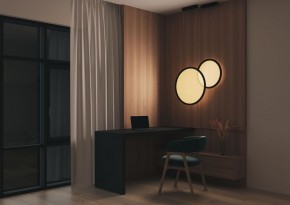 DK6606-BK Подвесной вертикальный светильник Veil со светодиодом H1700 d600 220V 48W 3000-6000K IP20 черный алюминий в Полевском - polevskoy.ok-mebel.com | фото 5