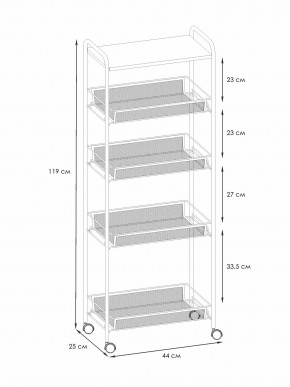 Э 443 ГР Этажерка "Ладья 25КС" Графит в Полевском - polevskoy.ok-mebel.com | фото 2