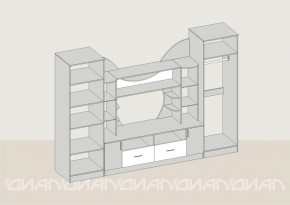 Гостиная Аллегро с 2 шкафами вариант-5 (Ясень светлый/тёмный) в Полевском - polevskoy.ok-mebel.com | фото 2