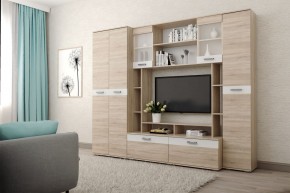 Гостиная Белла (Дуб Сонома/Белый глянец) в Полевском - polevskoy.ok-mebel.com | фото