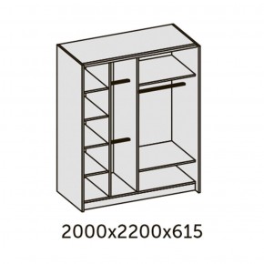 ИННЭС-5 Шкаф-купе 2-х дв. 2000 (2 дв. Ф3 - венге вст. экокожа корич) в Полевском - polevskoy.ok-mebel.com | фото 2