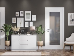 Комод 2-ств. с 3 ящиками "Бьянко" (Белый лофт) в Полевском - polevskoy.ok-mebel.com | фото 2
