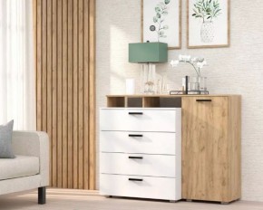 Комод №8 (Дуб Крафт Золотой/Белый) в Полевском - polevskoy.ok-mebel.com | фото