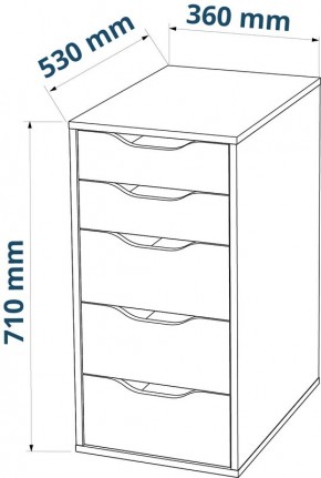 Комод Ингар белый с пятью выдвижными ящиками в Полевском - polevskoy.ok-mebel.com | фото 3