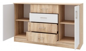 БЕАТРИС Комод К1400 (Дуб Сонома/Белый глянец) в Полевском - polevskoy.ok-mebel.com | фото 2