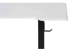 Компьютерный стол Маркос с механизмом подъема 140х80х75 белая шагрень / черный в Полевском - polevskoy.ok-mebel.com | фото 6