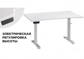 Компьютерный стол Маркос с механизмом подъема 140х80х75 белый / шагрень белая в Полевском - polevskoy.ok-mebel.com | фото 1