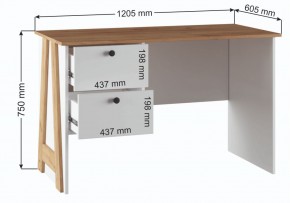 Компьютерный стол Теодора белый / крафт золотой в Полевском - polevskoy.ok-mebel.com | фото 3