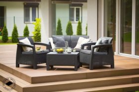 Комплект мебели Корфу сет (Corfu set) графит в Полевском - polevskoy.ok-mebel.com | фото 2