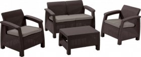 Комплект мебели Корфу сет (Corfu set) коричневый - серо-бежевый * в Полевском - polevskoy.ok-mebel.com | фото