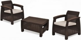 Комплект мебели Корфу Уикенд (Corfu Weekend) коричневый - серо-бежевый * в Полевском - polevskoy.ok-mebel.com | фото