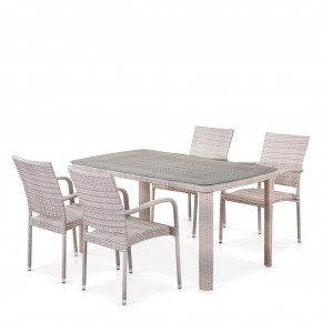 Комплект плетеной мебели T256C/Y376C-W85 Latte (4+1) + подушки на стульях в Полевском - polevskoy.ok-mebel.com | фото