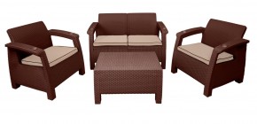 Комплект уличной мебели Yalta Premium Terrace Set (Ялта) шоколадый (+подушки под спину) в Полевском - polevskoy.ok-mebel.com | фото