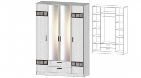 КОСТА-РИКА Шкаф 4-х створчатый (анкор светлый) в Полевском - polevskoy.ok-mebel.com | фото