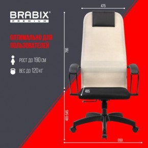 Кресло BRABIX PREMIUM "Ultimate EX-800" пластик, плотная двойная сетка Х2, черное/бежевое, 532916 в Полевском - polevskoy.ok-mebel.com | фото 6