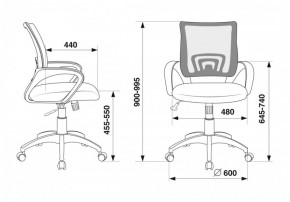 Кресло Бюрократ CH-695N/DG/TW-11 серый TW-04 черный TW-11 в Полевском - polevskoy.ok-mebel.com | фото 4
