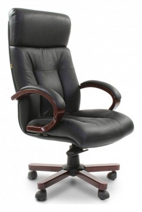 Кресло для руководителя Chairman 421 черный/орех темный, черный в Полевском - polevskoy.ok-mebel.com | фото