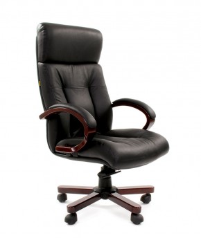 Кресло для руководителя CHAIRMAN  421 (Натуральная кожа) Черное в Полевском - polevskoy.ok-mebel.com | фото 1