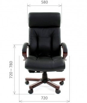 Кресло для руководителя CHAIRMAN  421 (Натуральная кожа) Черное в Полевском - polevskoy.ok-mebel.com | фото 4