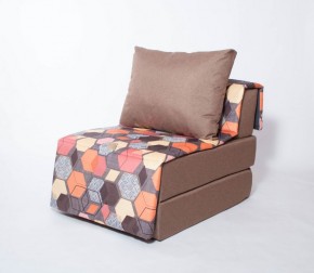 Кресло-кровать бескаркасное Харви (коричневый-геометрия браун) в Полевском - polevskoy.ok-mebel.com | фото