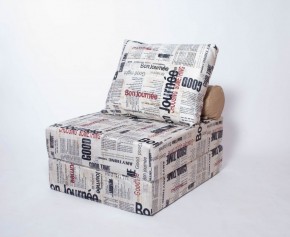 Кресло-кровать-пуф бескаркасное Прайм (Газета) в Полевском - polevskoy.ok-mebel.com | фото