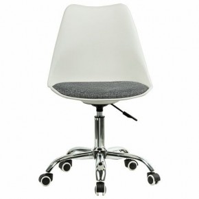 Кресло стул BRABIX "Eames MG-310 CH", хром, пластик белый, ткань серая, 532924 в Полевском - polevskoy.ok-mebel.com | фото