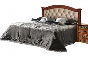 Кровать 2-х спальная с мягким изголовьем без изножья Карина-3 орех (К3КР-4[1]) в Полевском - polevskoy.ok-mebel.com | фото