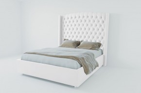Кровать Берлин ЛЮКС с ПМ 800 (экокожа белая) в Полевском - polevskoy.ok-mebel.com | фото