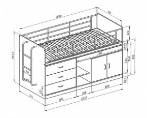 Кровать-чердак "Дюймовочка-6"  Белый/Розовый в Полевском - polevskoy.ok-mebel.com | фото 2