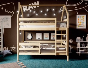 Кровать-домик двухъярусная 80*190 без покраски в Полевском - polevskoy.ok-mebel.com | фото 3