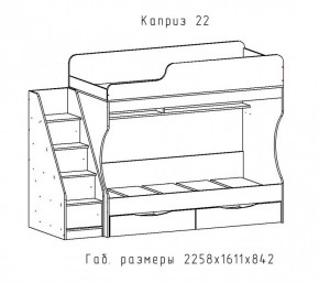 КАПРИЗ-22 Кровать двухъярусная 800 настил ЛДСП в Полевском - polevskoy.ok-mebel.com | фото 2