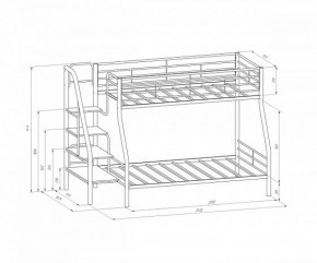 Кровать двухъярусная "Толедо-1" Черный/Венге в Полевском - polevskoy.ok-mebel.com | фото 2