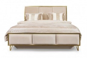 Кровать Lara 1800 с мягким изголовьем + основание (белый глянец) в Полевском - polevskoy.ok-mebel.com | фото 1
